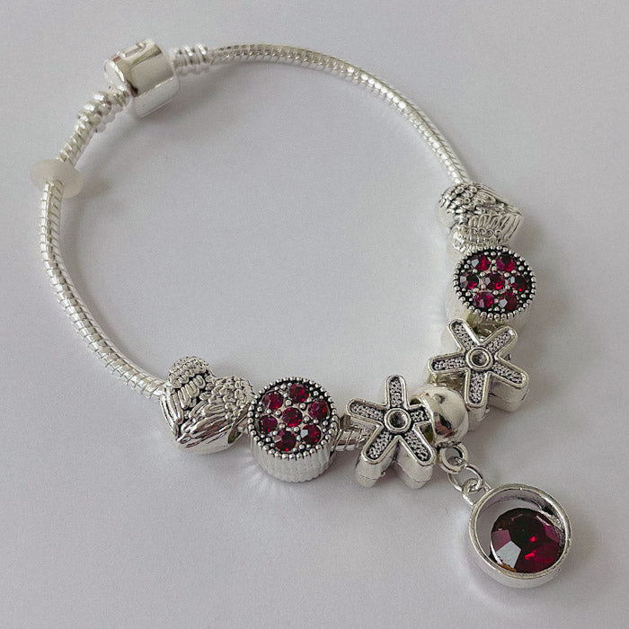 Pulsera Dora con 7 Dijes- Metal Blanco PAR059