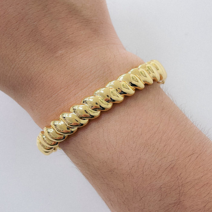 Pulseras de Acero Dorado 316L Esclava Cinta PADU014