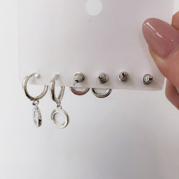 Combo de 3 Aros Rodinados con Nacar y Cristal CMR026