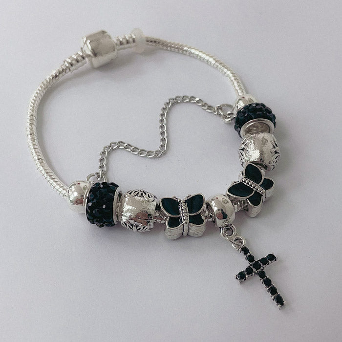Pulsera Dora con Dijes- Metal Blanco PAR178
