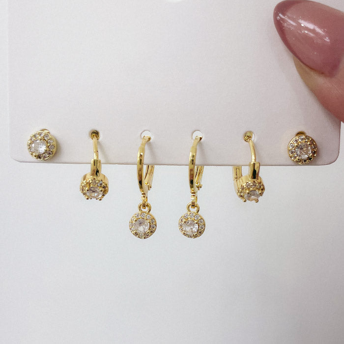 Combo de 3 Aros Micro Cristal Terminacion Premium - Circulo CMD028