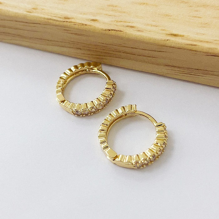 Aros Dorados Micro Cristal - Classic 14mm AAD062