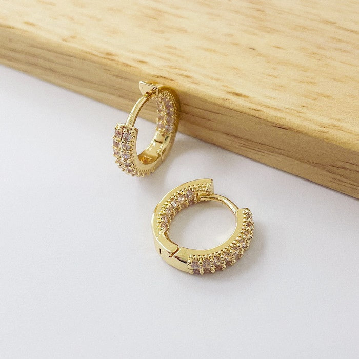 Aros Dorados Micro Cristal - Classic 14mm AAD099