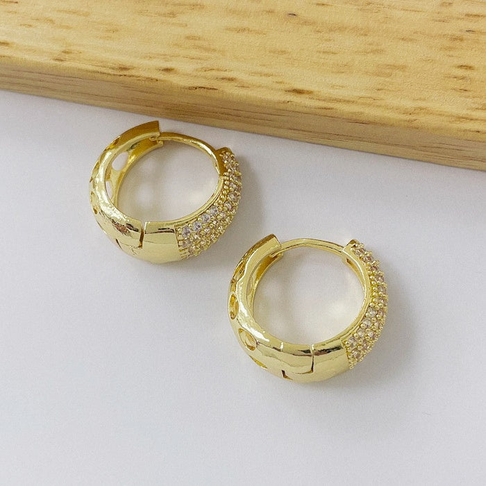 Aros Dorados Micro Cristal - Argola 20mm AAD042