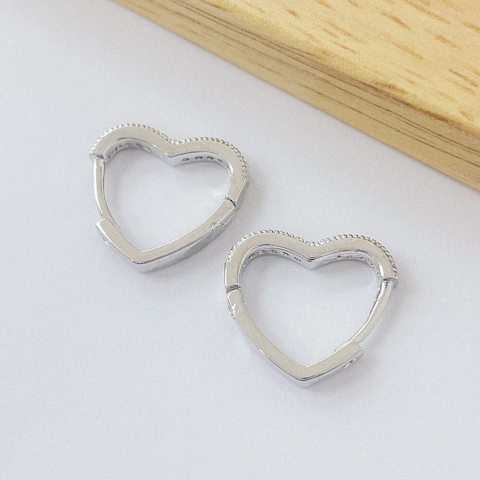 Aros Rodinados 16mm - Corazon Micro Cristal ARB085