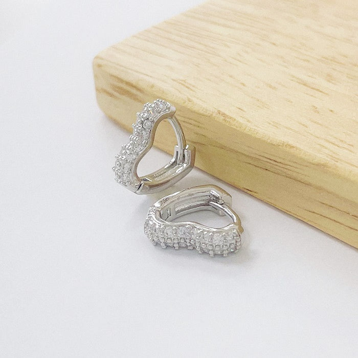 Aros Rodinados 12mm - Corazon Micro Cristal ARB088