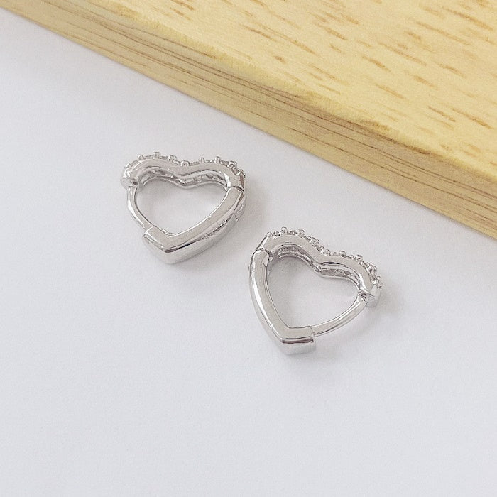 Aros Rodinados 12mm - Corazon Micro Cristal ARB088