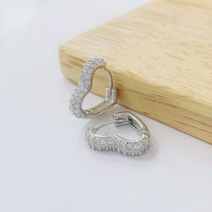 Aros Rodinados 16mm - Corazon Micro Cristal ARB089