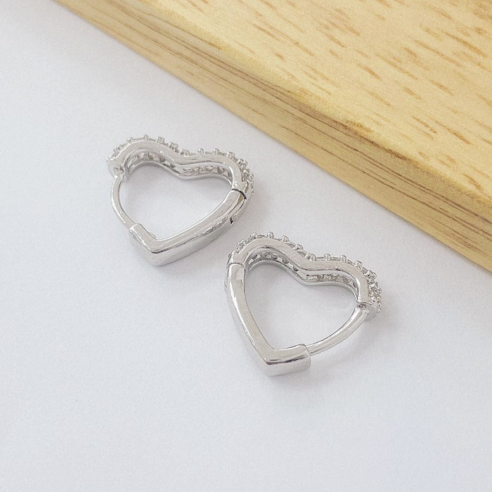 Aros Rodinados 16mm - Corazon Micro Cristal ARB089