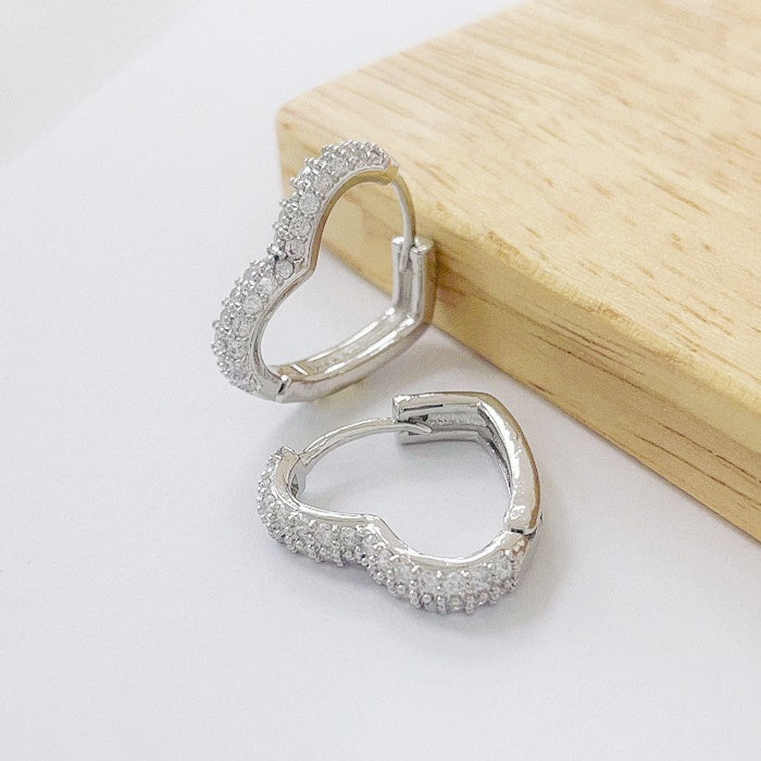 Aros Rodinados 20mm - Corazon Micro Cristal ARB090