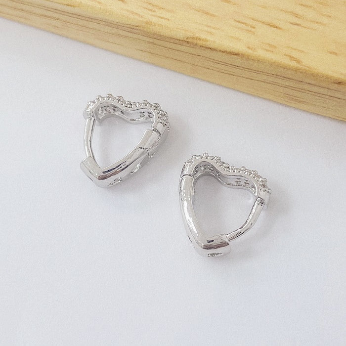 Aros Rodinados 12mm - Corazon Micro Cristal ARB094