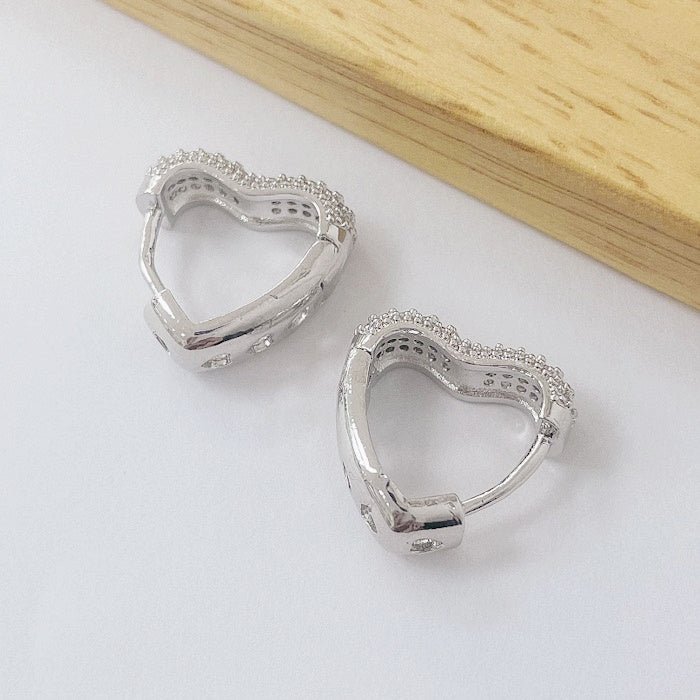 Aros Rodinados 16mm - Corazon Micro Cristal ARB096