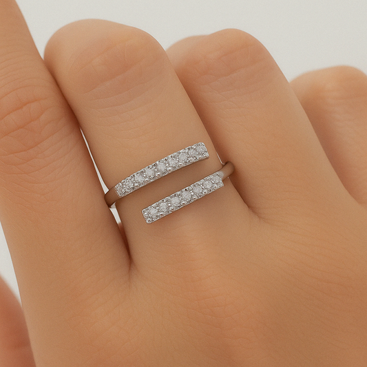 Anillo Rodinado Classic Doble Micro Cristales ANR019
