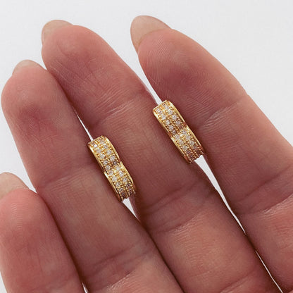 Aros Dorados Corazon Micro Cristal - AAD047