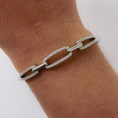 Pulsera Rodinada Esclava Cadeado - Micro Cristal PAR069
