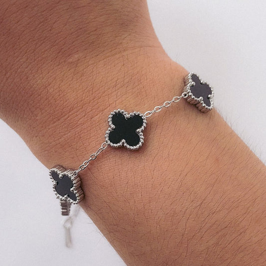 Pulsera Doble de Acero 316L Trebol PAR044