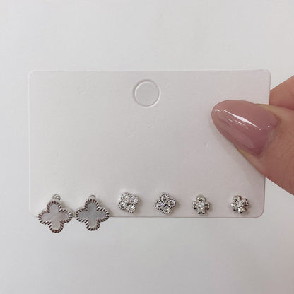 Combo de 3 Aros Rodinados con Nacar y Cristal CMR037