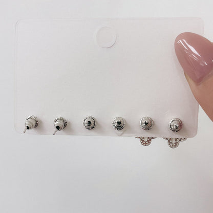 Combo de 3 Aros Rodinados con Nacar y Cristal CMR037
