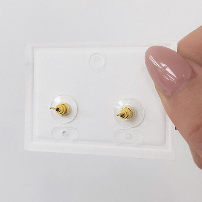 Aros Dorado Flor - Piedritas Cristal AAD023
