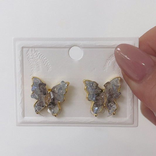 Aros Dorado Flor - Piedritas Cristal AAD034