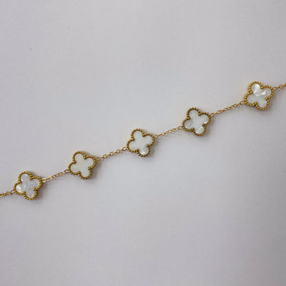 Pulsera de Acero Dorado 316L Trebol PAD035