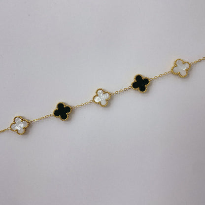 Pulsera de Acero Dorado 316L Trebol PAD035