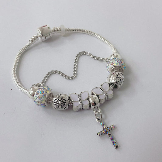 Pulsera Dora con Dijes- Metal Blanco PAR188