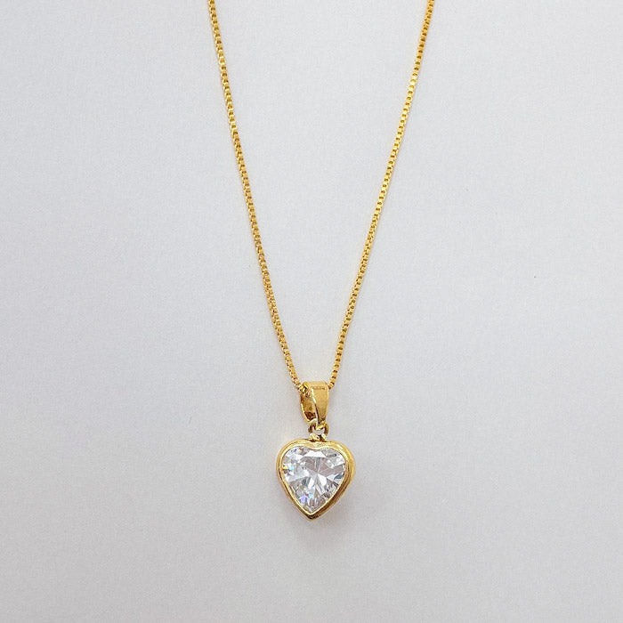 Conjunto Dorado Corazon Cristal COD070