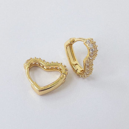 Aros Dorados Micro Cristal - Corazon 16 mm AAD095
