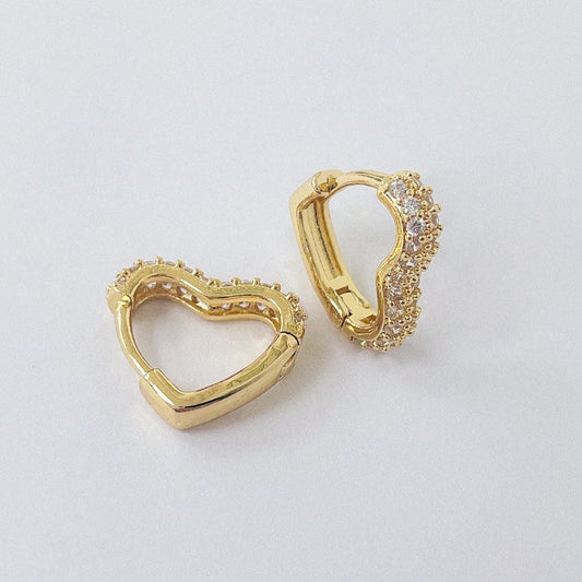 Aros Dorados Micro Cristal - Corazon 16 mm AAD095