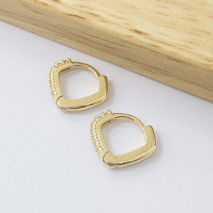Aros Dorados Micro Cristal - Triangulo Efect 12 mm AAD067