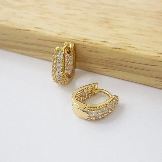 Aros Dorados Micro Cristal - Canasta 12mm AAD023