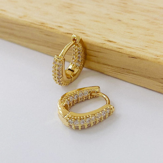 Aros Dorados Micro Cristal - Canasta 14mm AAD025