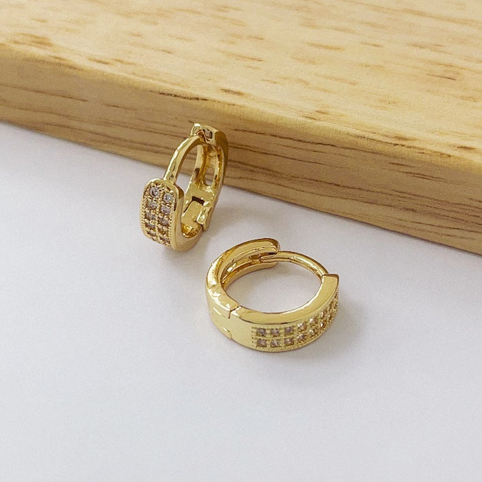 Aros Dorados Micro Cristal - Classic 12mm AAD090