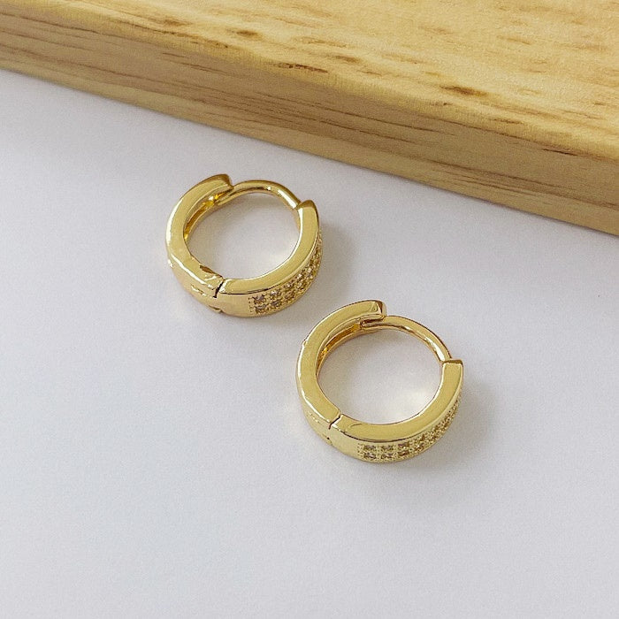 Aros Dorados Micro Cristal - Classic 12mm AAD090