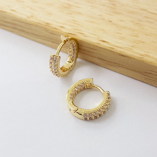 Aros Dorados Micro Cristal - Classic 14mm AAD099