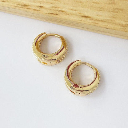 Aros Dorados Micro Cristal - Argolla 14mm AAD047