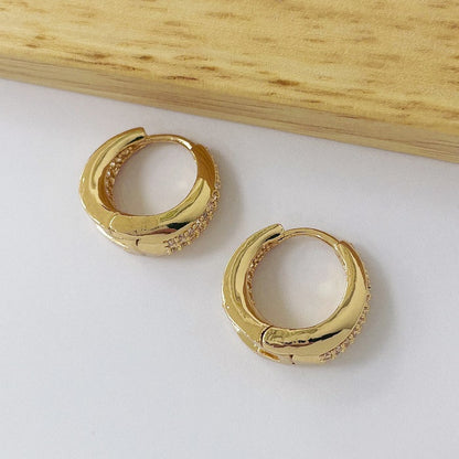 Aros Dorados Micro Cristal - Argolla 18mm AAD048