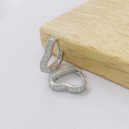 Aros Rodinados 12mm - Corazon Micro Cristal ARB083