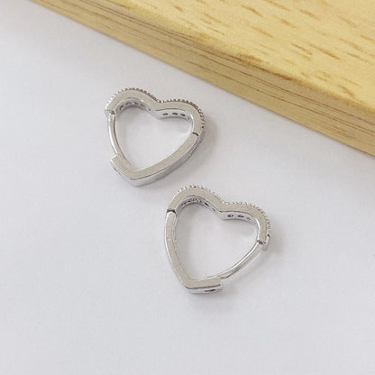 Aros Rodinados 14mm - Corazon Micro Cristal ARB084