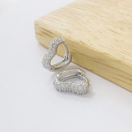 Aros Rodinados 12mm - Corazon Micro Cristal ARB088