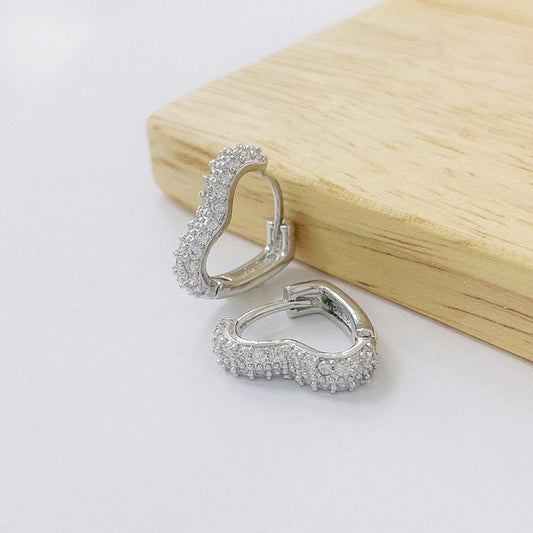 Aros Rodinados 16mm - Corazon Micro Cristal ARB089
