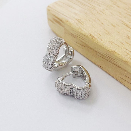 Aros Rodinados 12mm - Corazon Micro Cristal ARB094