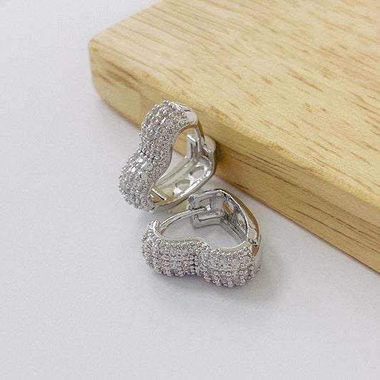 Aros Rodinados 14mm - Corazon Micro Cristal ARB095