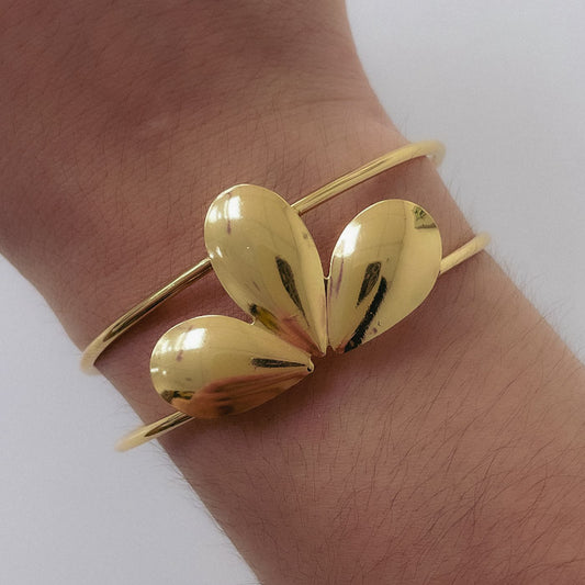 Pulsera Esclava Dorada Flor de Lotus PAD054